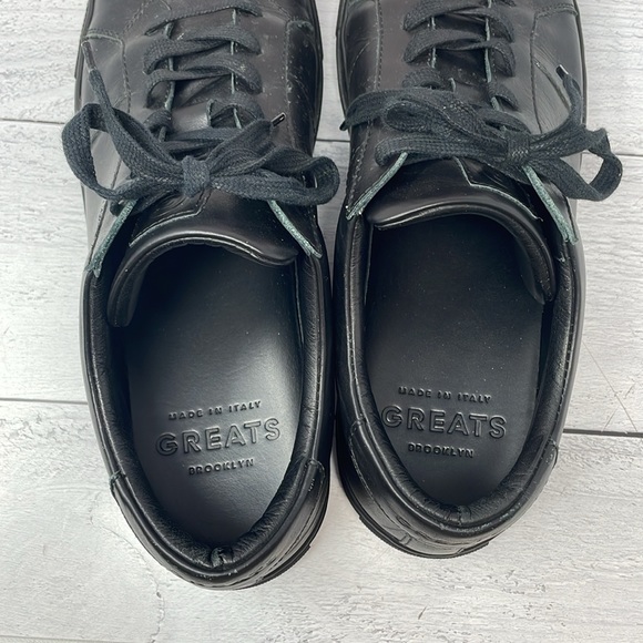 GREATS Leather Sneakers in Black 13 BS3 - Picture 3 of 8